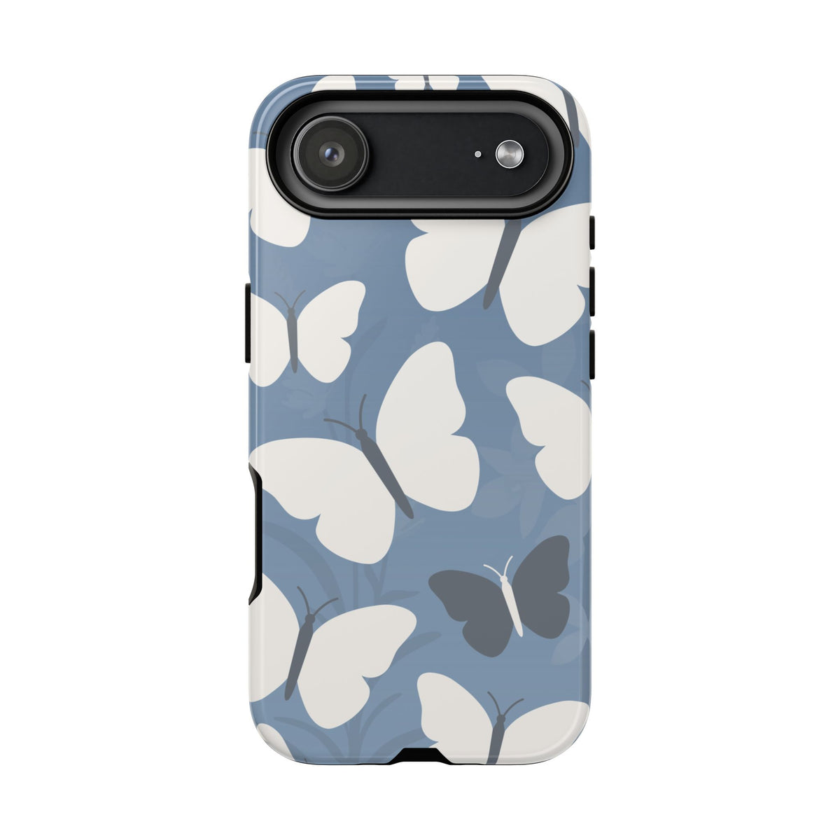 Minimalist Light Blue Butterfly Pattern Phone Case - Blue Phone Case - iPhone 17 Air / Glossy