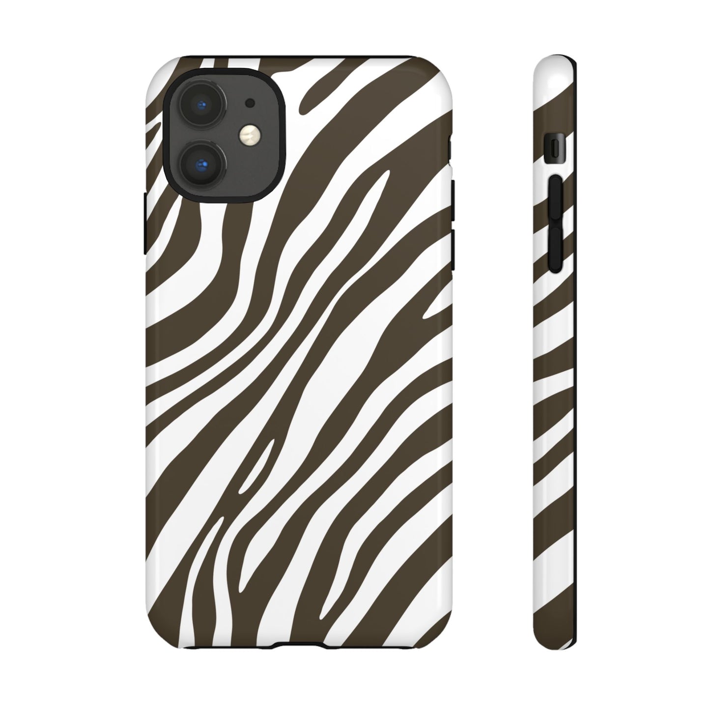 Modern Mocha Zebra Print Phone Case