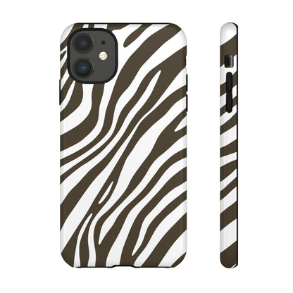 Modern Mocha Zebra Print Phone Case