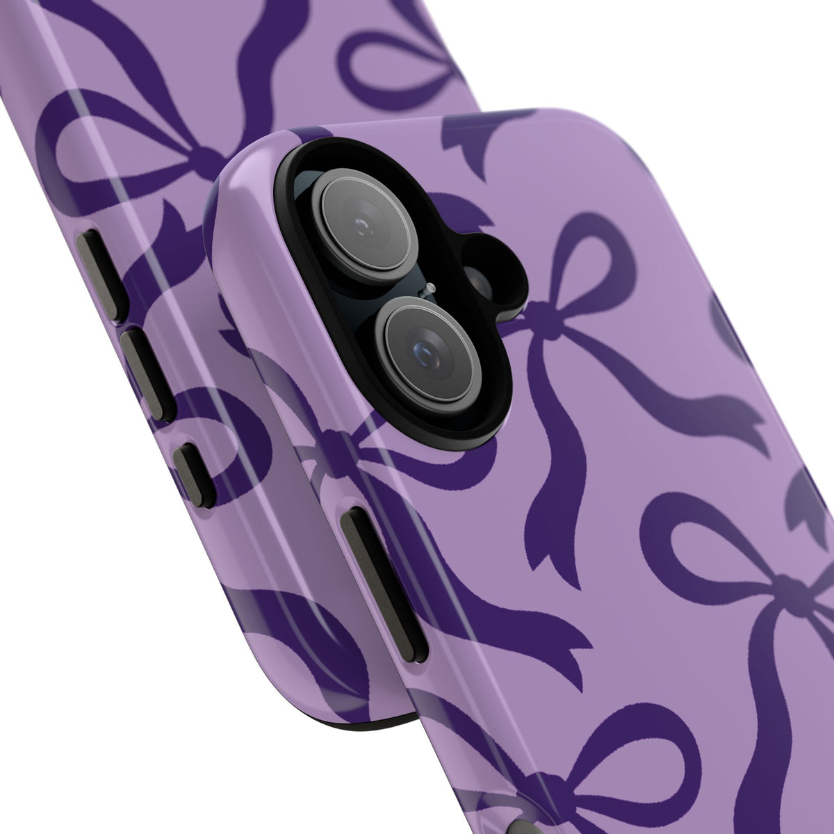 Bold Lilac and Deep Purple Bow Pattern Phone Case - Purple Phone Case