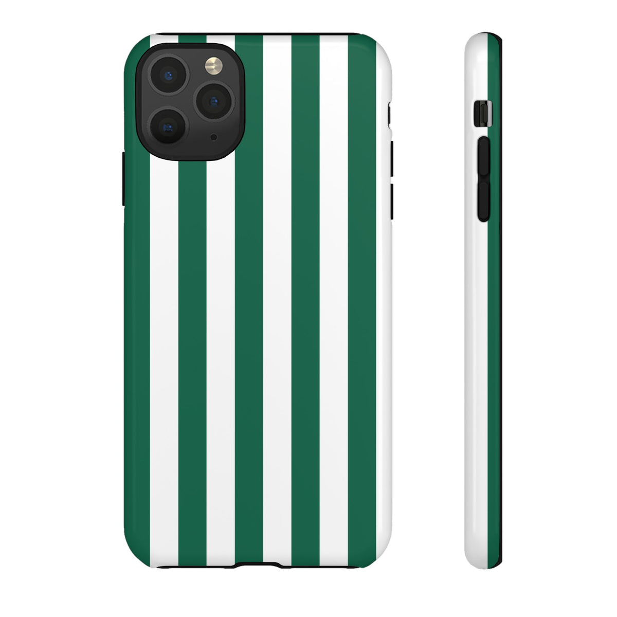 Simple Green & White Stripe Pattern Phone Case - Green Phone Case - iPhone 11 Pro Max / Glossy