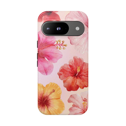 Google Pixel 9 / Glossy Phone Case - ’Pink Hibiscus Pattern #1’ Phone Case