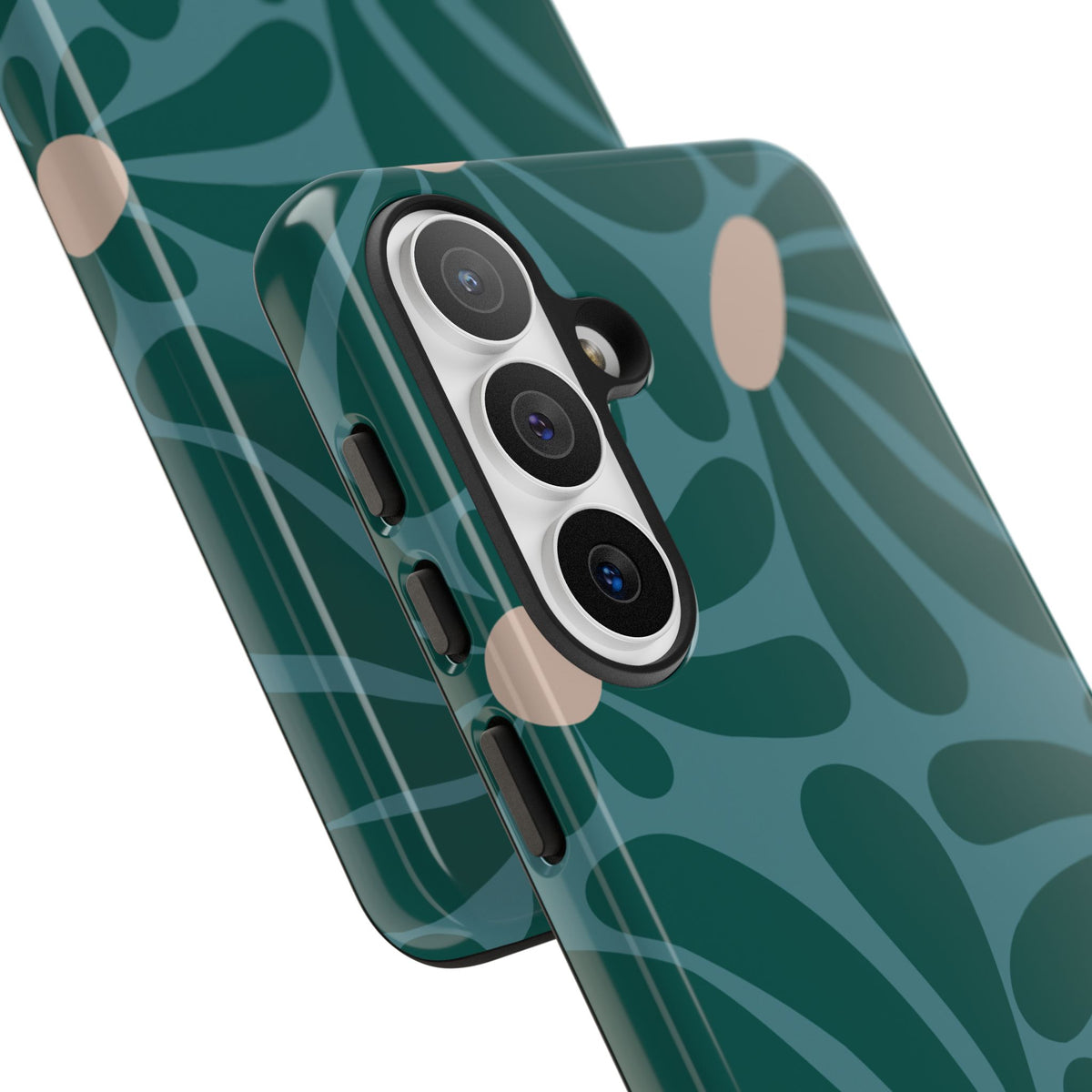 Retro Turquoise Daisy Pattern Phone Case - Green Phone Case