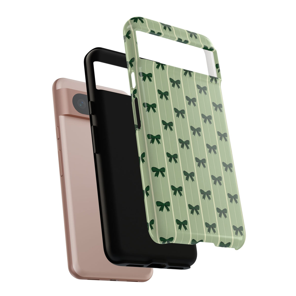 Retro Forest Green Bow Pattern Phone Case