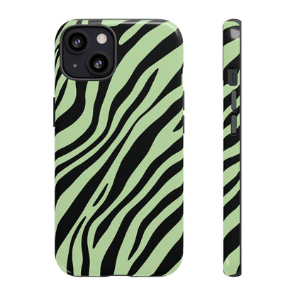Modern Mint Zebra Print Phone Case