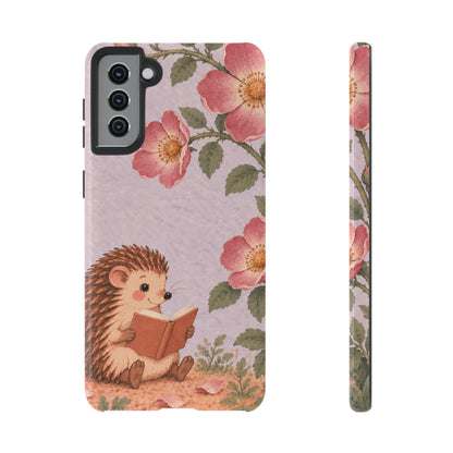 Whimsical Lilac Hedgehog and Wild Rose Phone Case - Purple Phone Case - Samsung Galaxy S21 Plus / Glossy