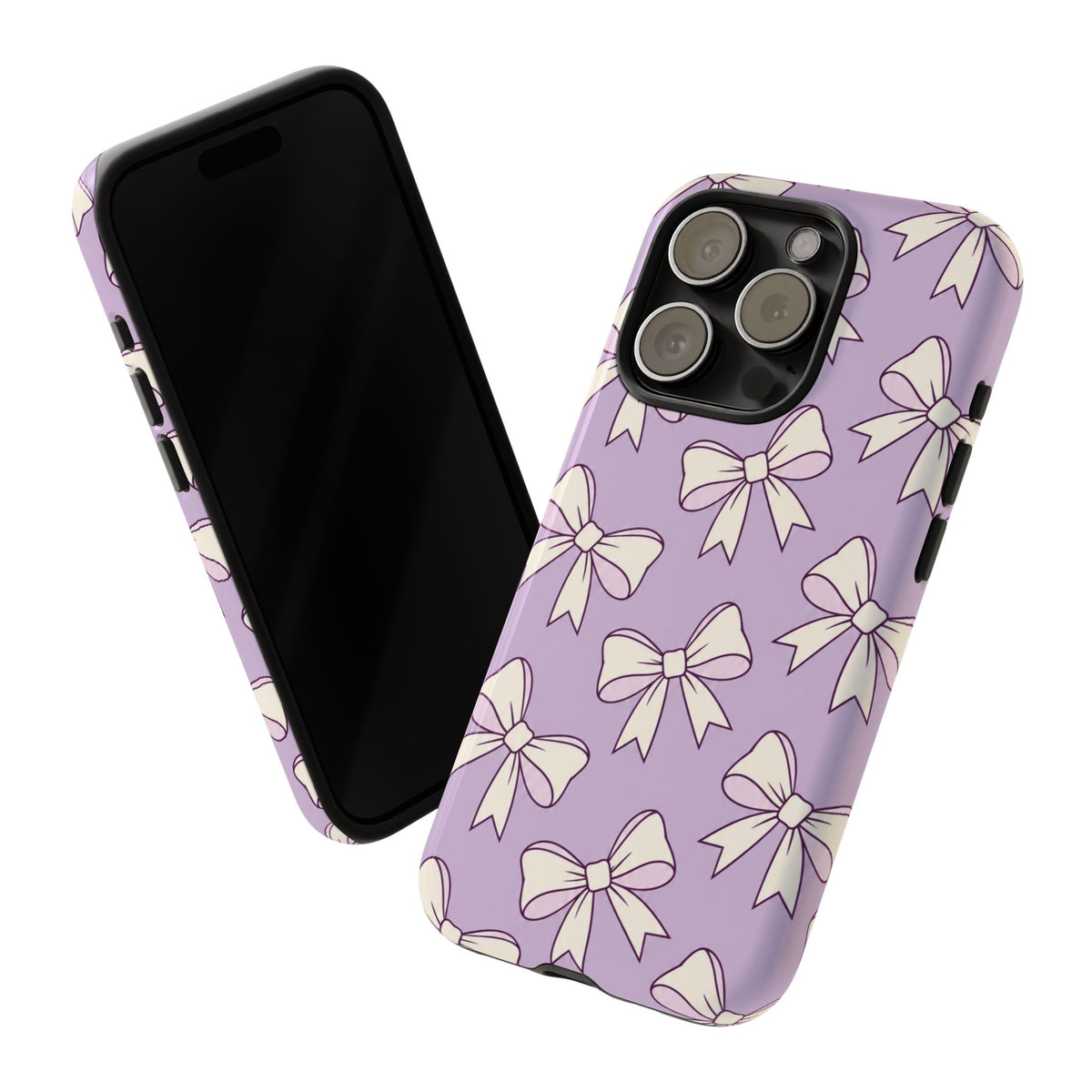 Chic Lilac Bow Pattern Phone Case