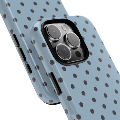 Light Blue with Dark Blue Dot Pattern Phone Case