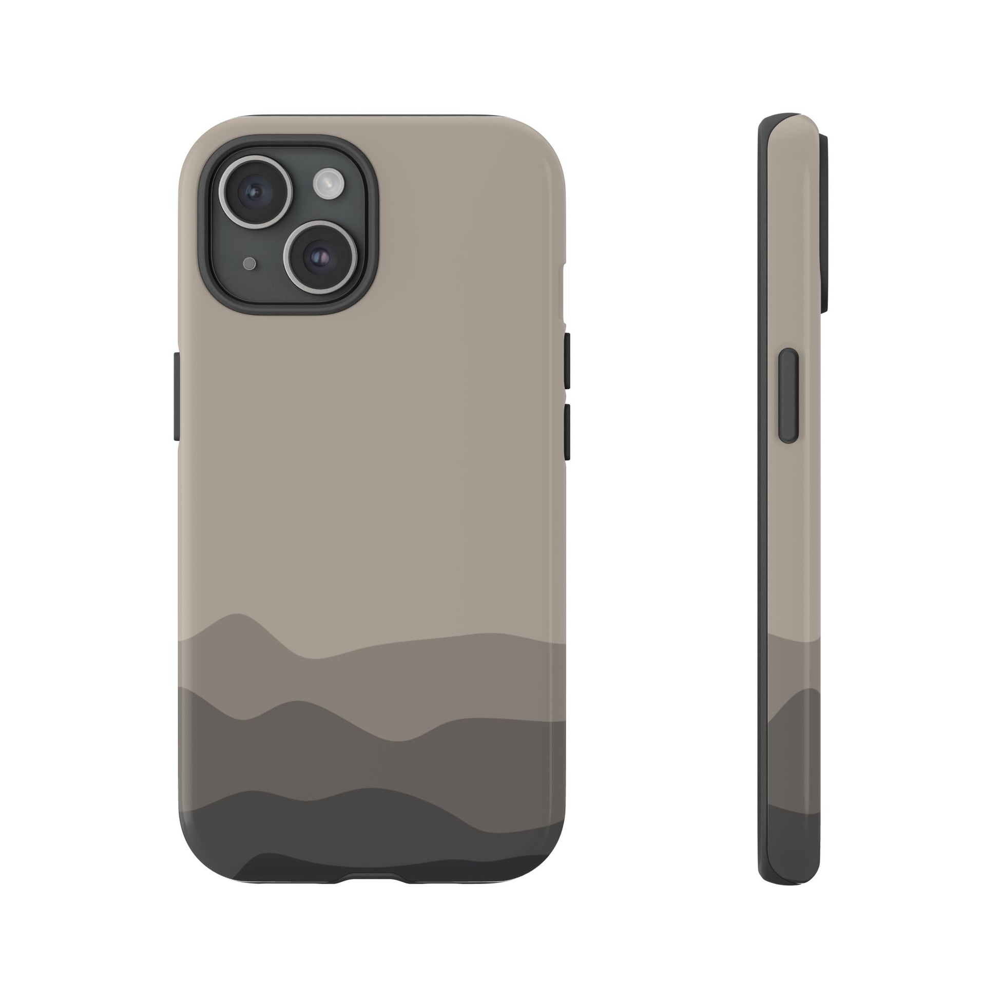 Beige Abstract Waves Protective Phone Case - Beige Phone Case - iPhone 15 / Glossy