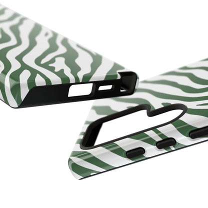 Stylish Sage Zebra Print Phone Case