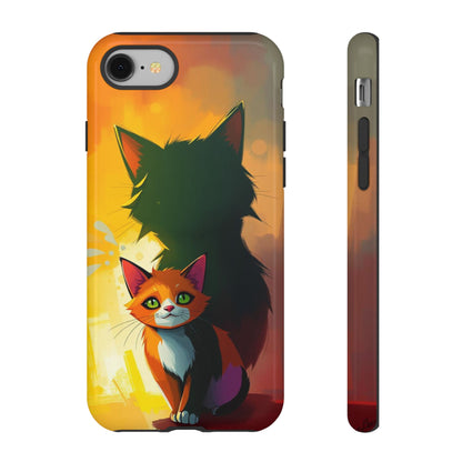 Acrylic Style Shadow Cat Design Phone Case
