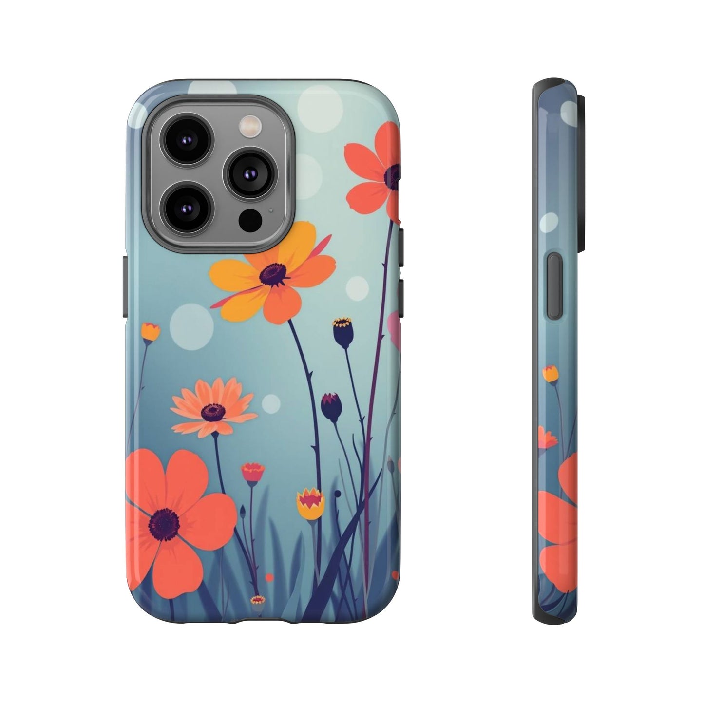 iPhone 14 Pro / Glossy Phone Case - Vibrant Wildflowers Design Phone Case