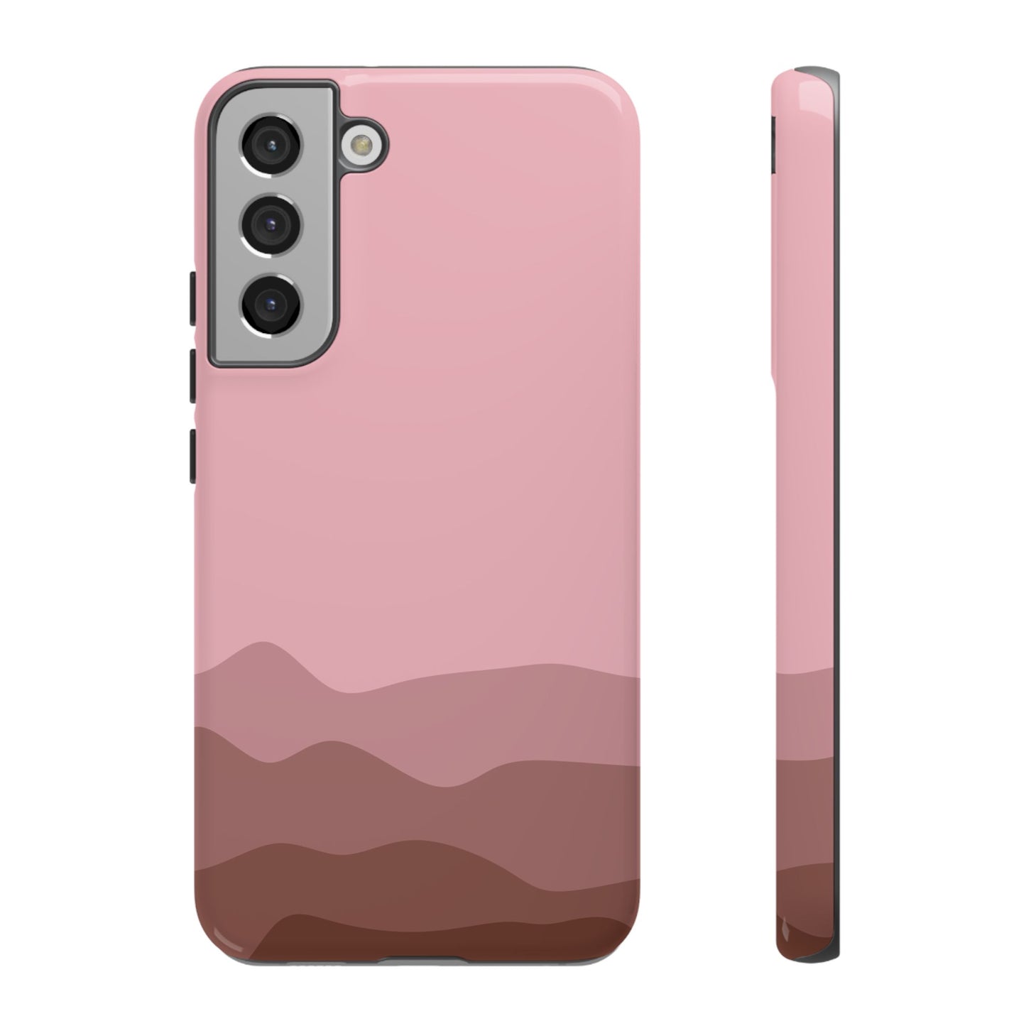Pink Abstract Waves Protective Phone Case - Pink Phone Case - Samsung Galaxy S22 Plus / Glossy