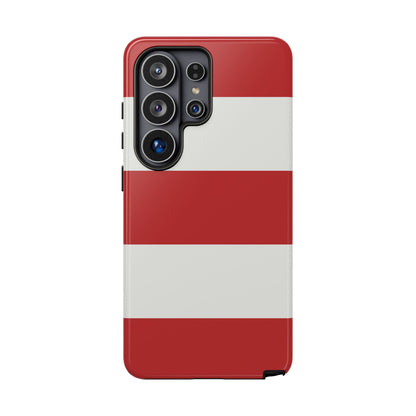 Red & White Horizontal Stripe Pattern Phone Case - Red Phone Case - Samsung Galaxy S26 Ultra / Glossy