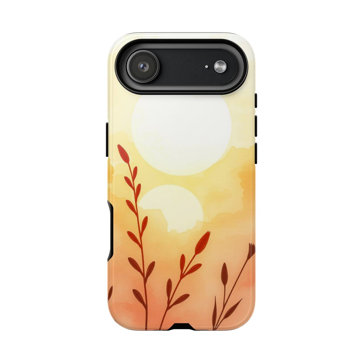 iPhone 17 Air / Glossy Phone Case - Watercolour Wildflower & Sun Design Phone Case