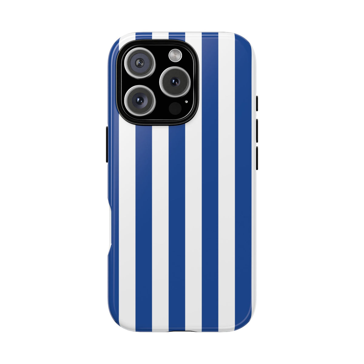 Simple Blue & White Stripe Pattern Phone Case - White Phone Case - iPhone 16 Pro / Glossy