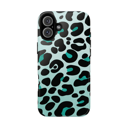 Cool Aqua Leopard Print Phone Case