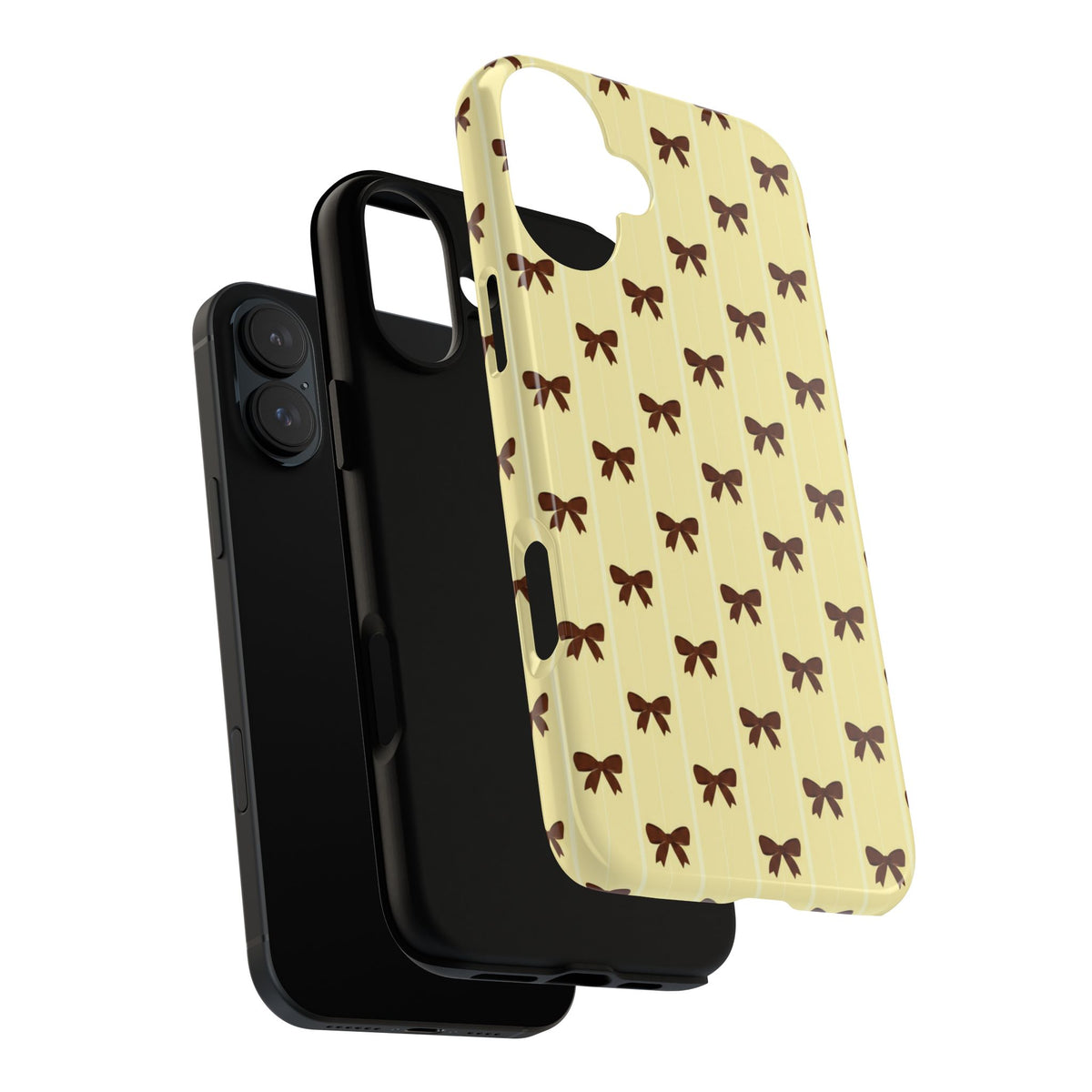 Retro Chocolate Brown Bow Pattern Phone Case