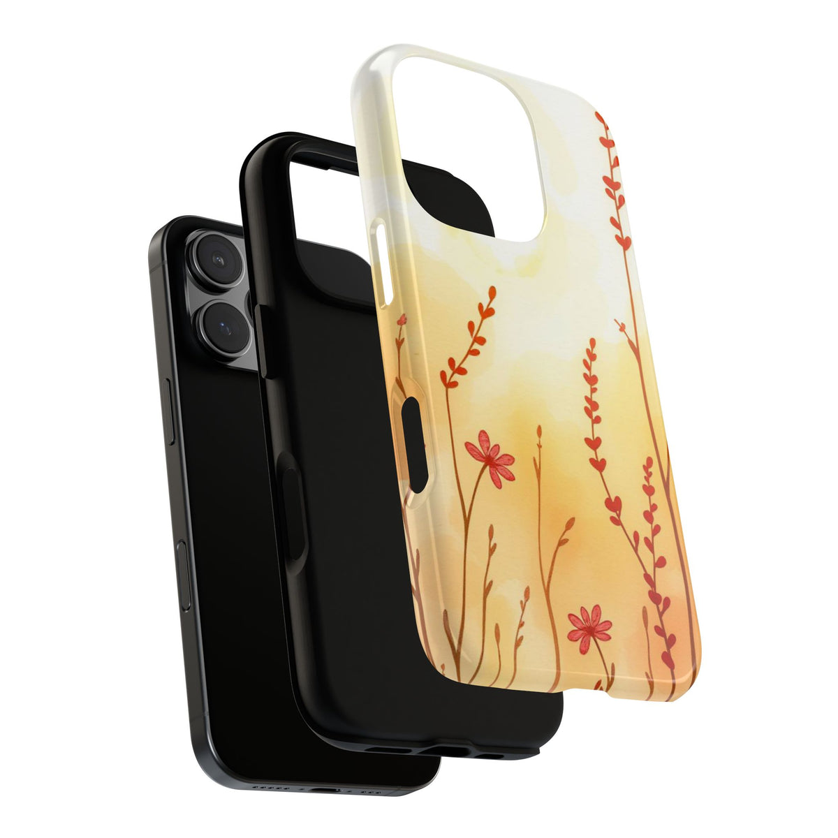 Boho Chic Watercolour Wildflower Dusk Pattern Phone Case - Multicolor Phone Case