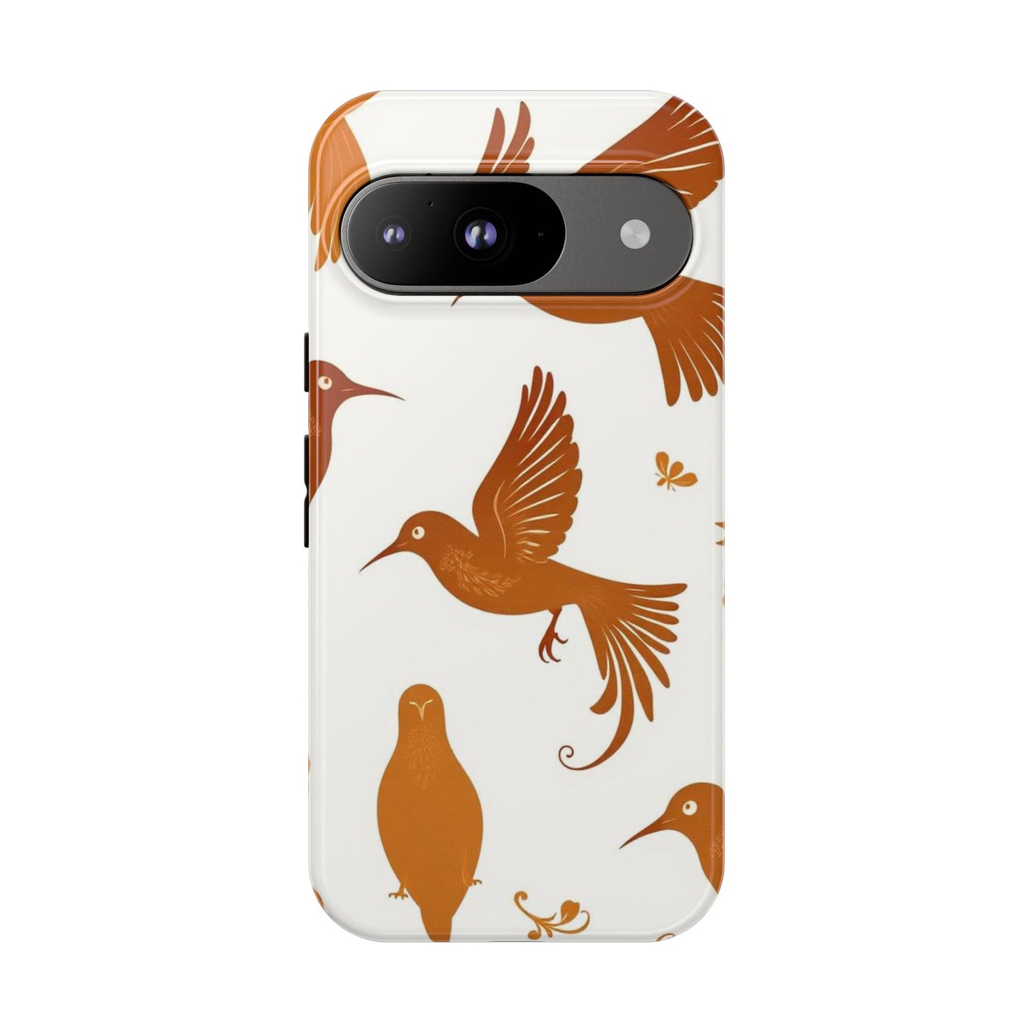 Google Pixel 9 / Glossy Phone Case - Abstract Bird Pattern Phone Case