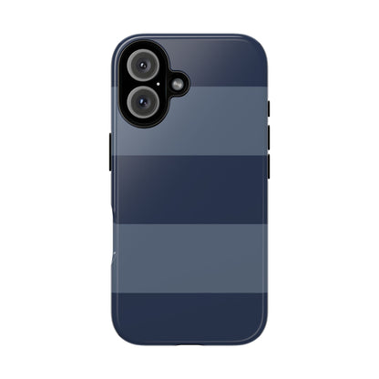 Dark Blue Horizontal Stripe Pattern Phone Case - Blue Phone Case - iPhone 16 / Glossy