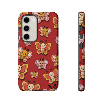Samsung Galaxy S23 / Glossy Phone Case - Red Butterfly Sticker Design Phone Case