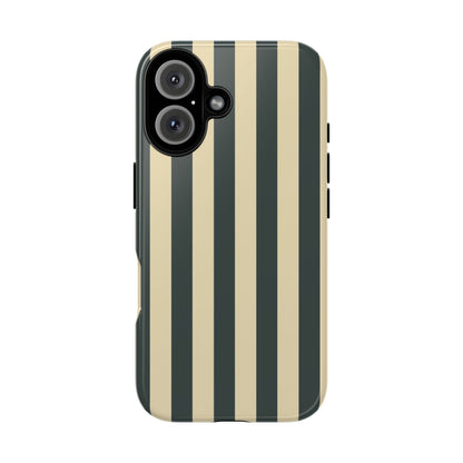 Green & Beige Stripe Pattern Phone Case - Green Phone Case - iPhone 16 / Glossy