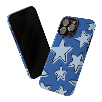 Cobalt Blue Doodle Star Phone Case