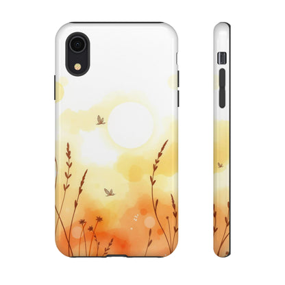 iPhone XR / Glossy Phone Case - Boho Chic Watercolour Wildflower Pattern Phone Case