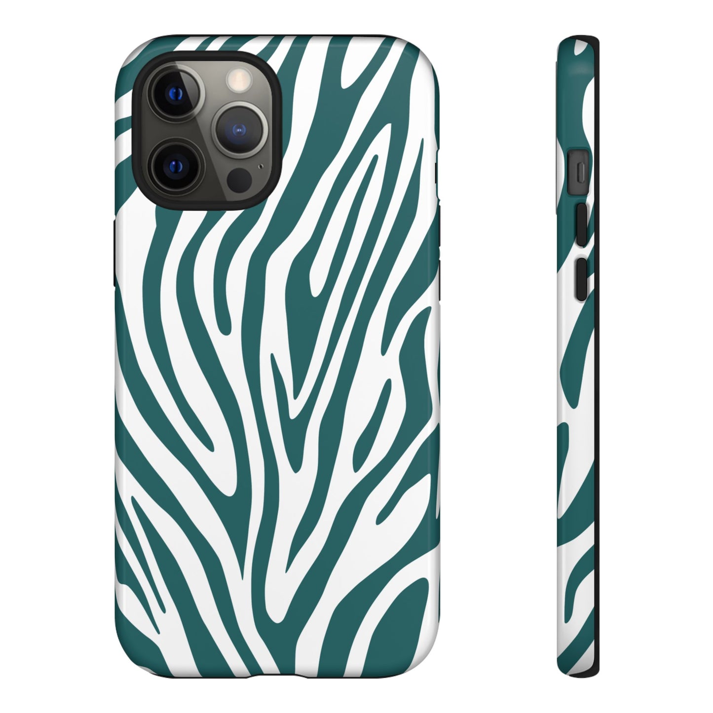 Graphic Teal Tiger Print Phone Case