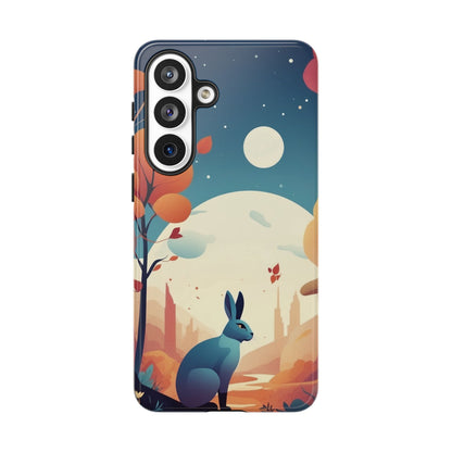 Stylised Blue Hare Design Phone Case - Multicolor Phone Case - Samsung Galaxy S26 Plus / Glossy