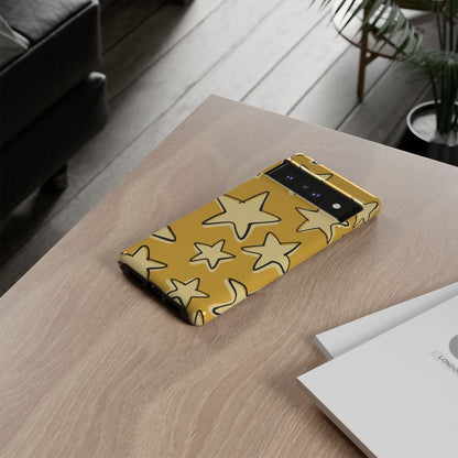 Golden Yellow Doodle Star Phone Case