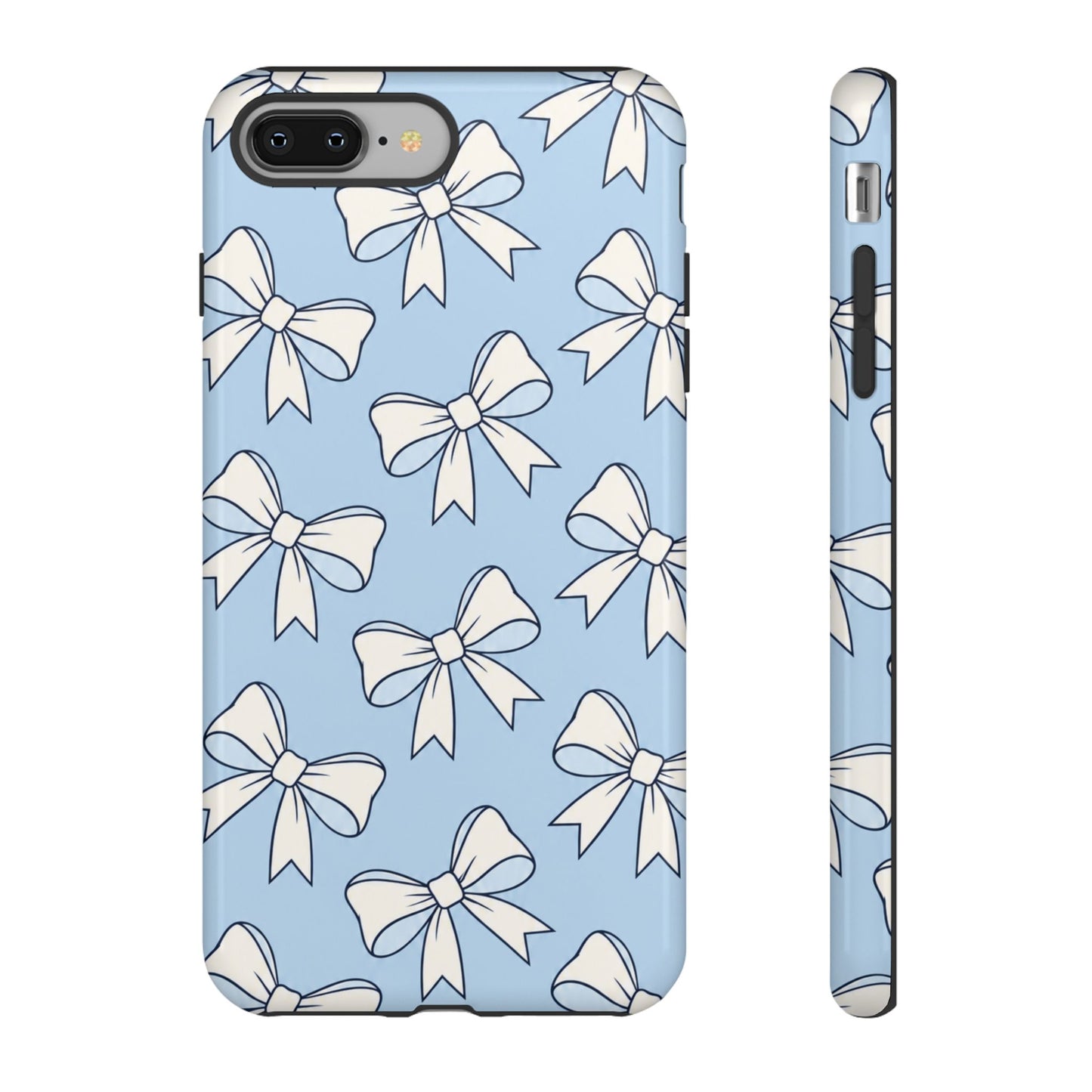 Chic Powder Blue Bow Pattern Phone Case
