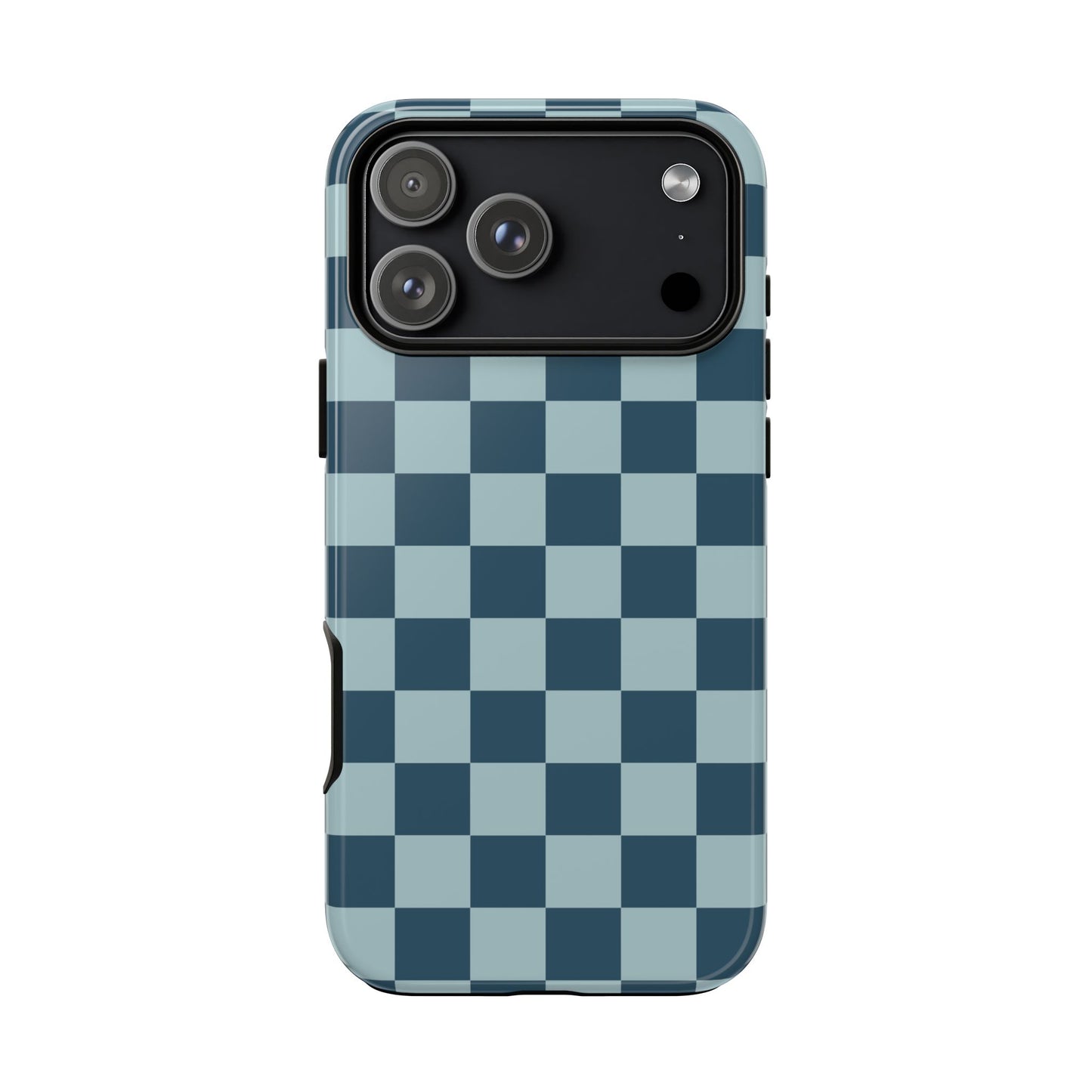 iPhone 17 Pro Max / Glossy Phone Case - ’Blue Checkered Pattern’ Phone Case