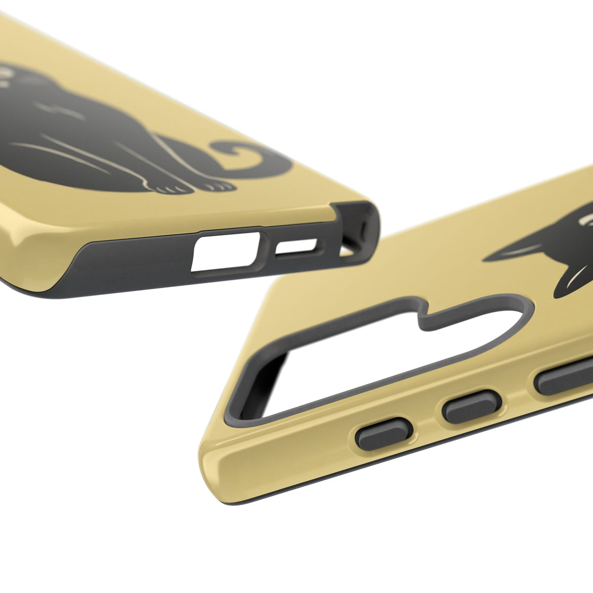 Minimalist Butter Yellow & Black Cat Phone Case