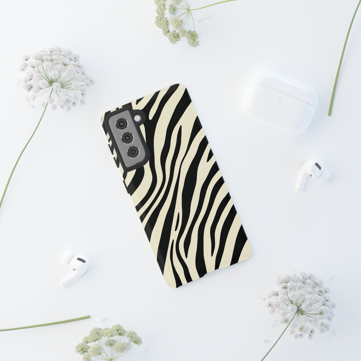Modern Neutral Zebra Print Phone Case