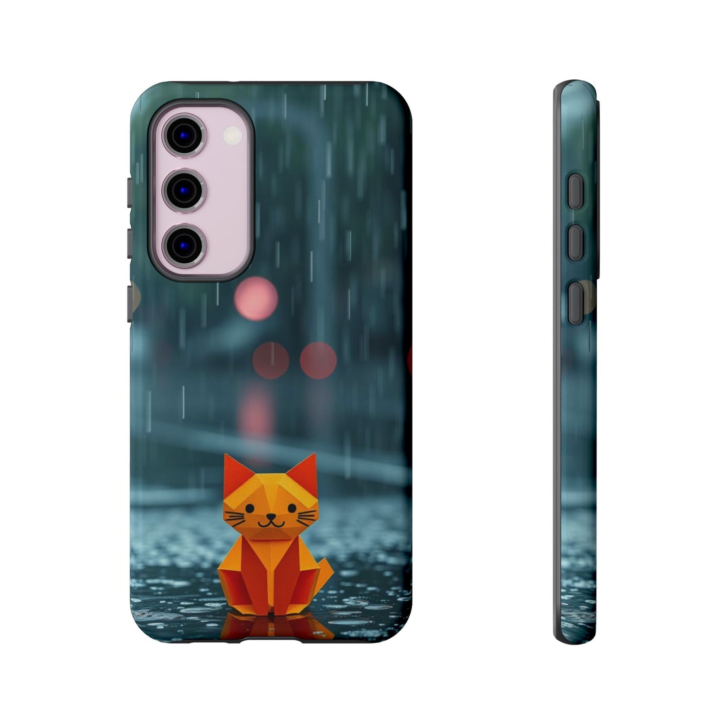 Samsung Galaxy S23 Plus / Glossy Phone Case - Origami ’Soggy Cat’ Design Phone Case