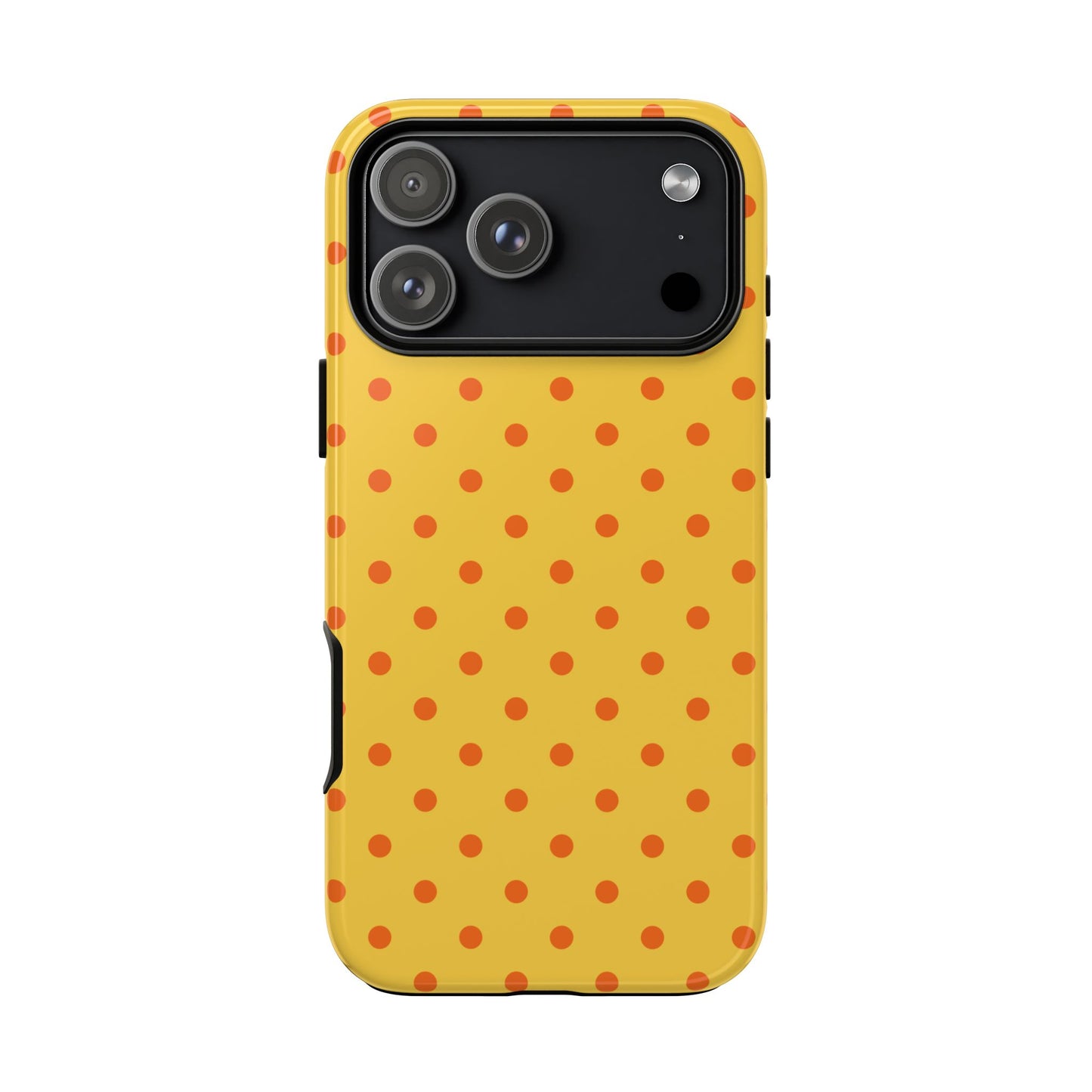 iPhone 17 Pro Max / Glossy Phone Case - Trendy Yellow & Orange Dot Pattern Phone Case