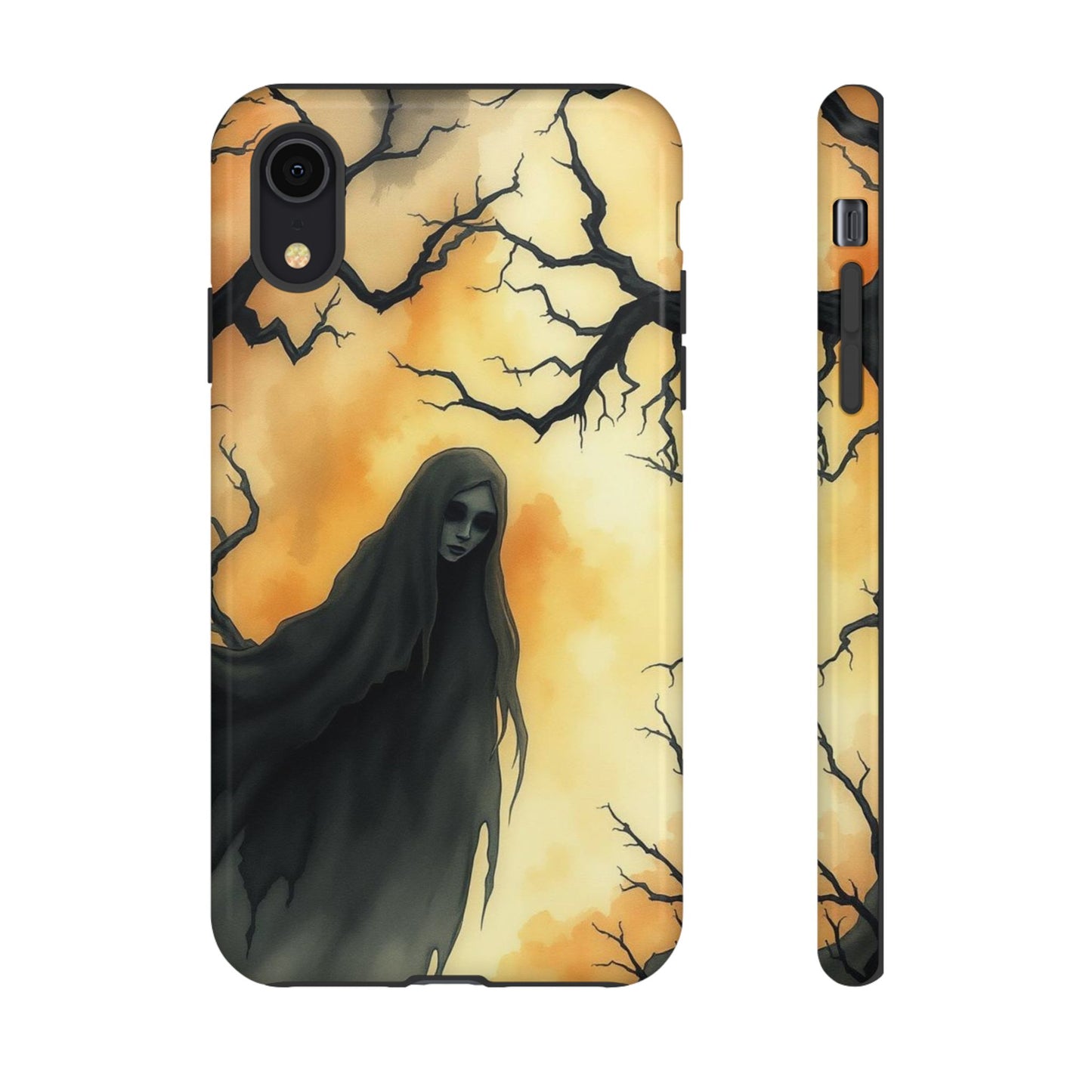iPhone XR / Glossy Phone Case - Watercolour Gothic Deathly Woman Phone Case