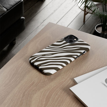Modern Mocha Zebra Print Phone Case