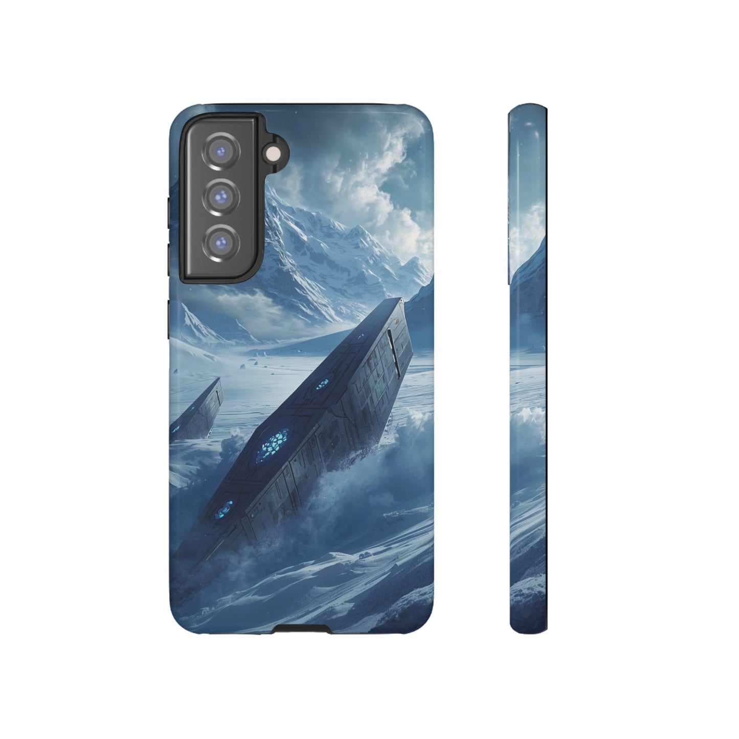 Samsung Galaxy S21 FE / Glossy Phone Case - Frozen Alien Wreckage Sci-fi Phone Case