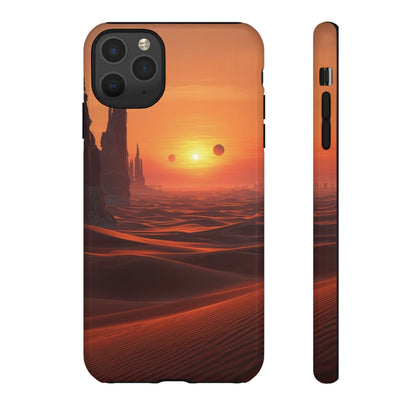 Twin Suns Desert World Sci-fi Phone Case - Orange Phone Case - iPhone 11 Pro Max / Glossy