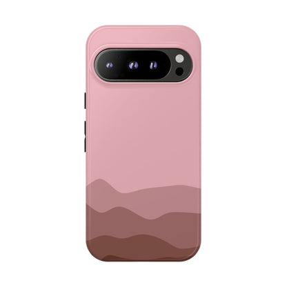 Pink Abstract Waves Protective Phone Case - Pink Phone Case - Google Pixel 9 Pro / Glossy