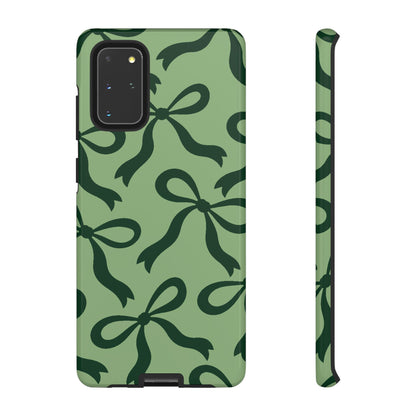Bold Sage Green and Forest Green Bow Pattern Phone Case - Green Phone Case - Samsung Galaxy S20+ / Glossy