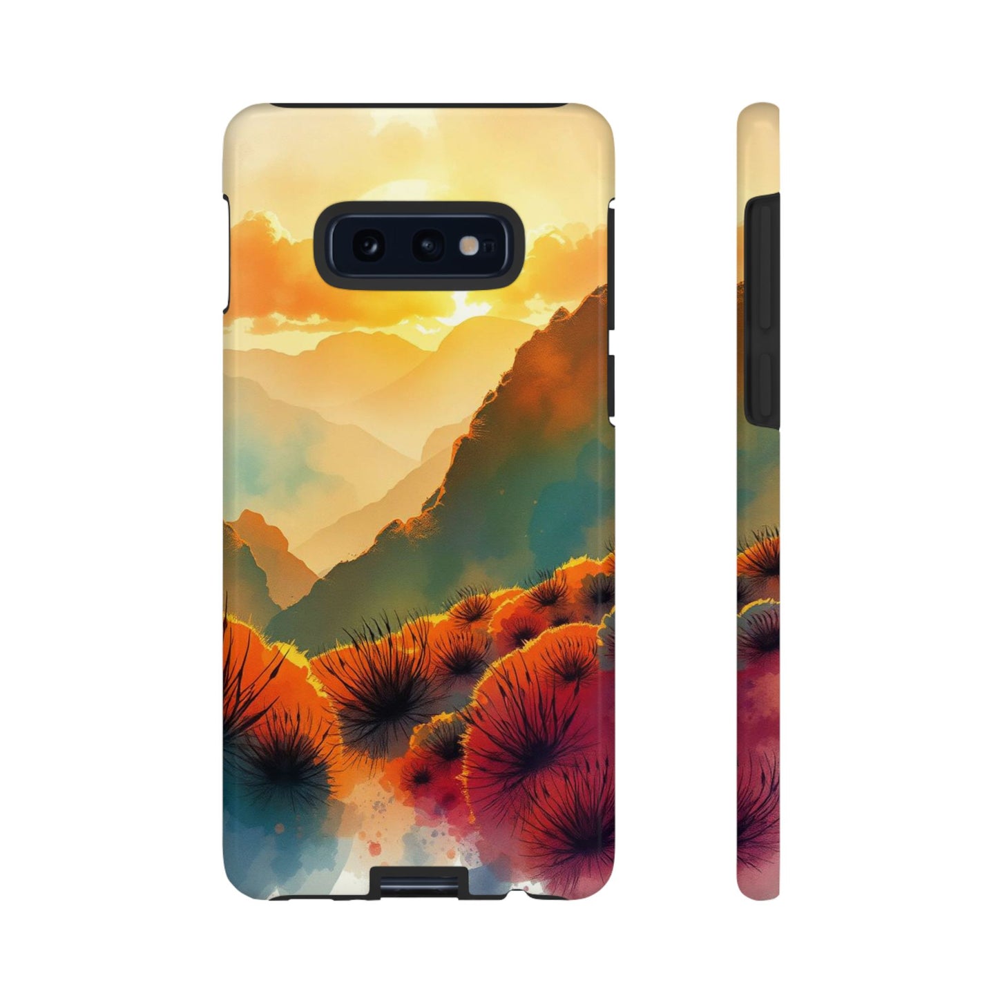 Samsung Galaxy S10E / Glossy Phone Case - Ideallic Watercolour Sunset Design Phone Case