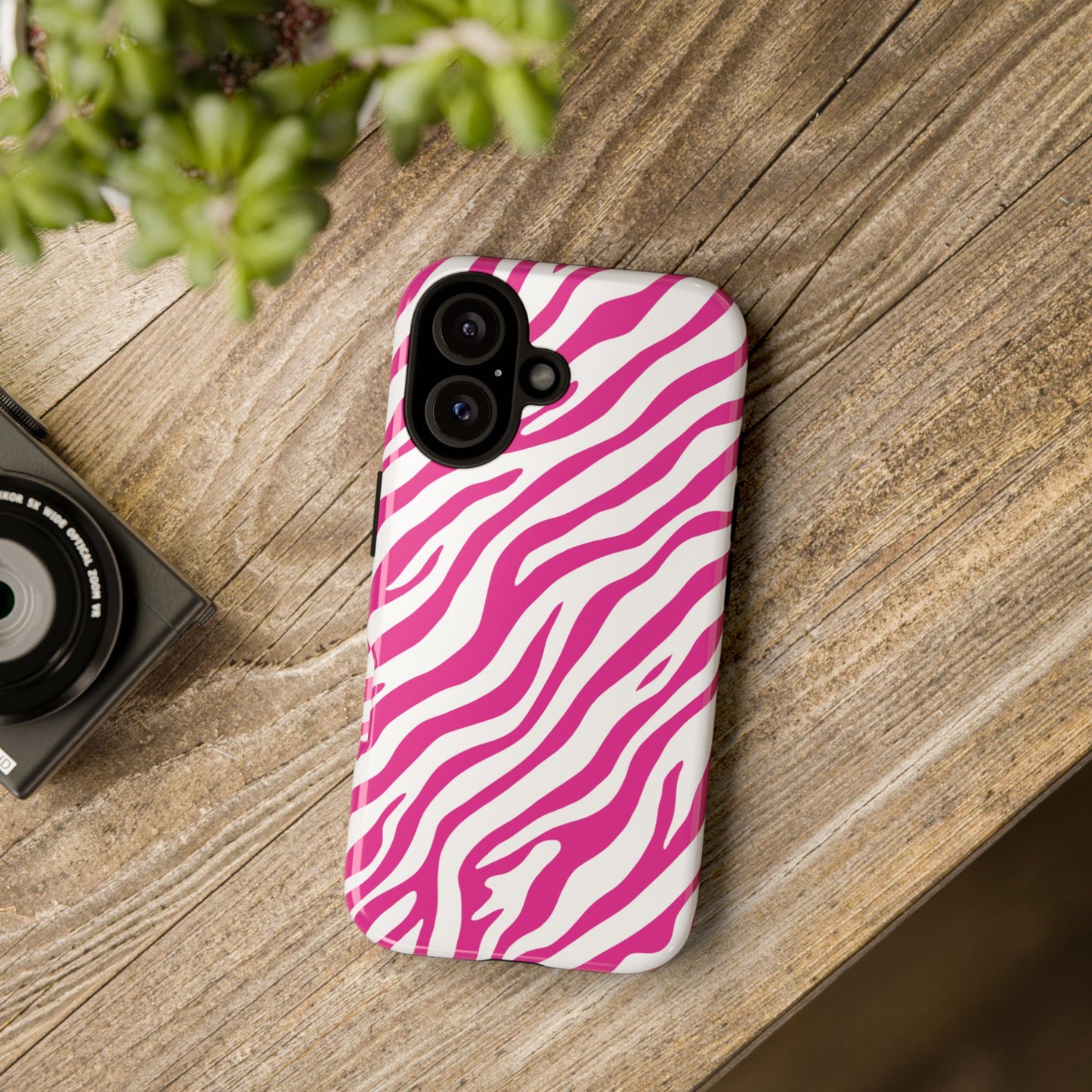 Stylish Hot Pink Zebra Print Phone Case