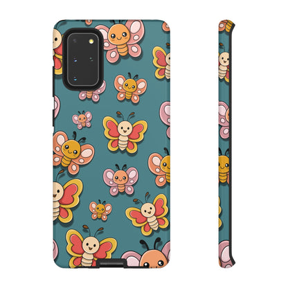 Blue Butterfly Sticker Design Phone Case - Blue Phone Case - Samsung Galaxy S20+ / Glossy