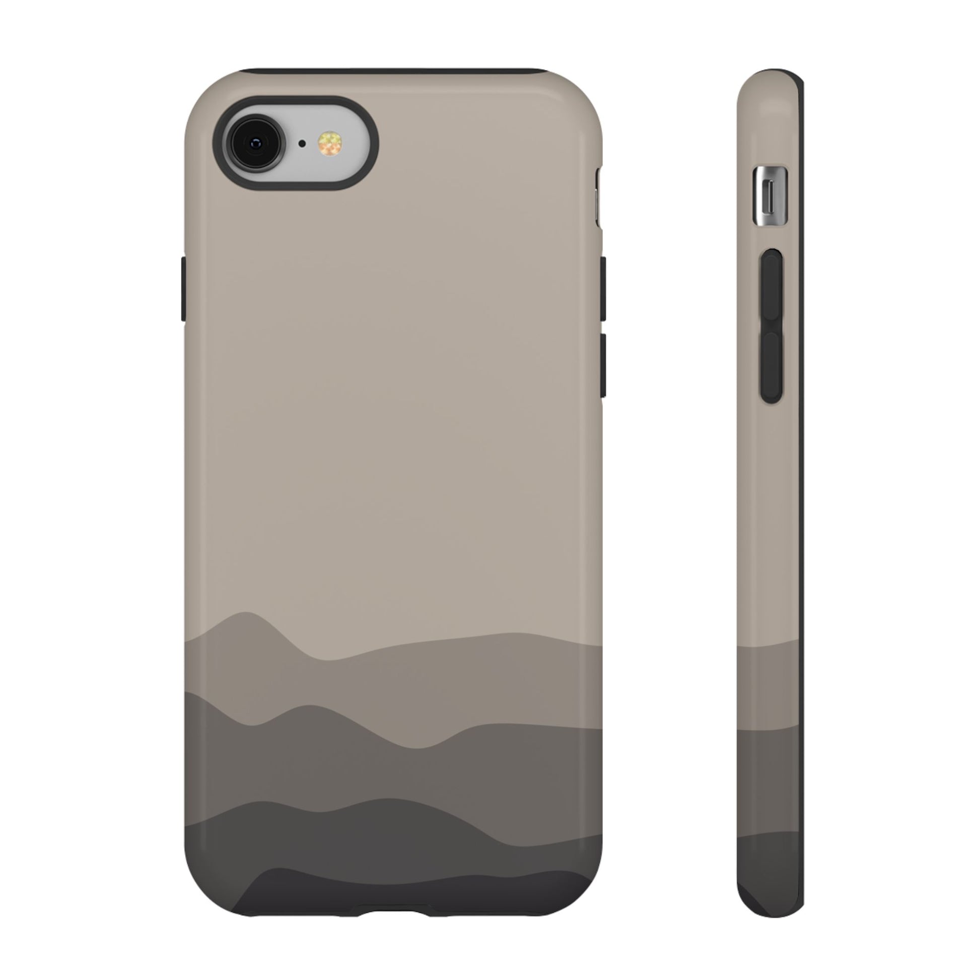 Beige Abstract Waves Protective Phone Case - Beige Phone Case - iPhone 8 / Glossy