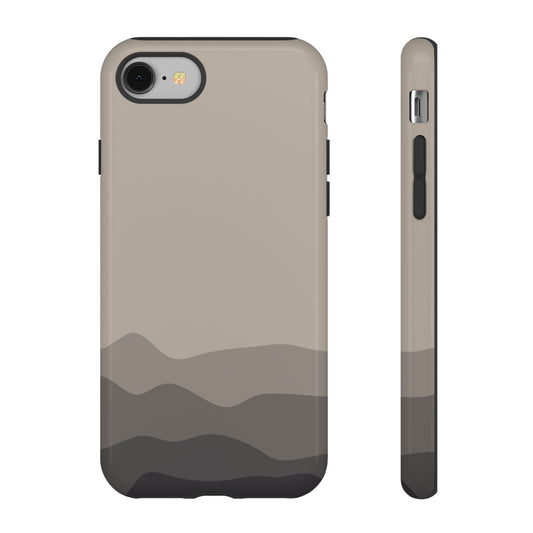 Beige Abstract Waves Protective Phone Case
