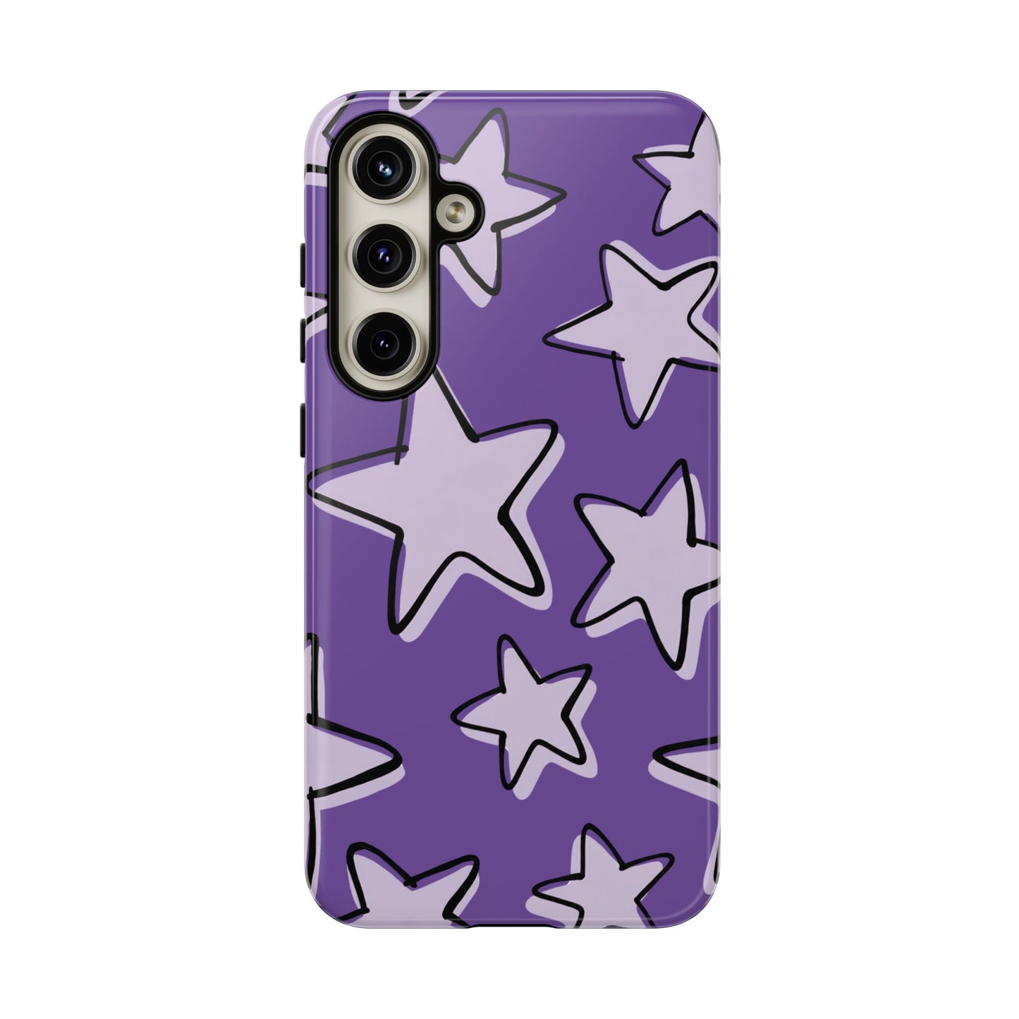 Violet Purple Doodle Star Phone Case